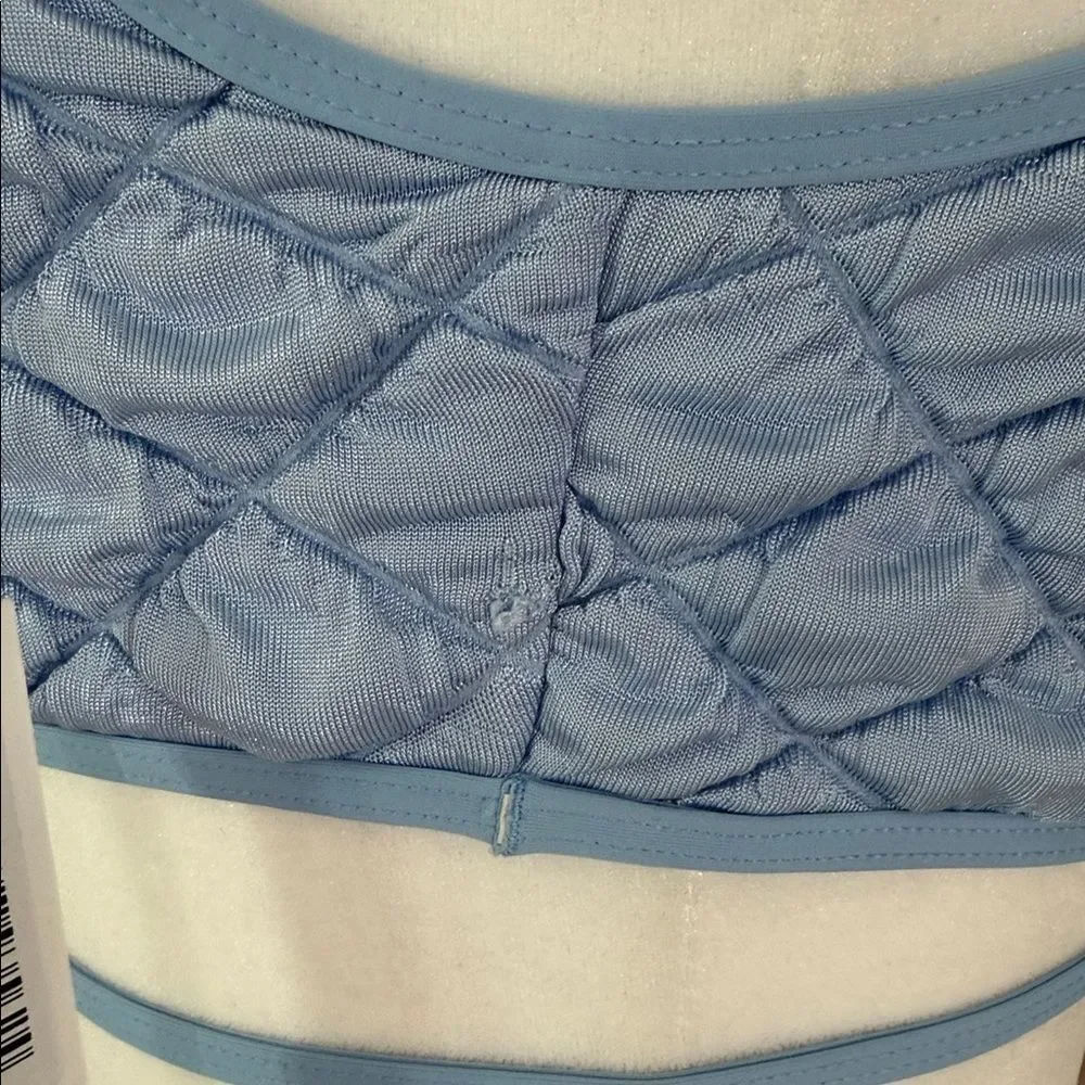 Frankie’s Bikini Waco Wrap Bralette Bikini Top In Baby Blue